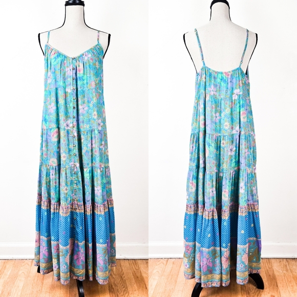 Spell Dresses & Skirts - NWT Spell x Revolve Hibiscus Lane Strappy Dress, Lagoon